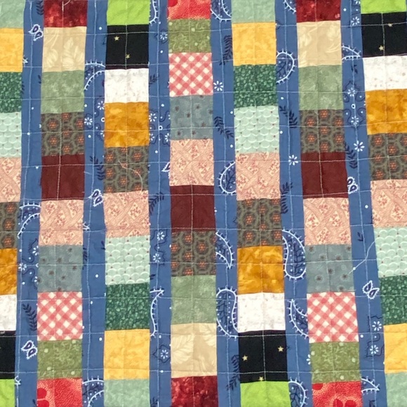 Handmade Handcrafted Baby Quilted Small Blanket Multicolored Peppa Pig - Picture 4 of 8